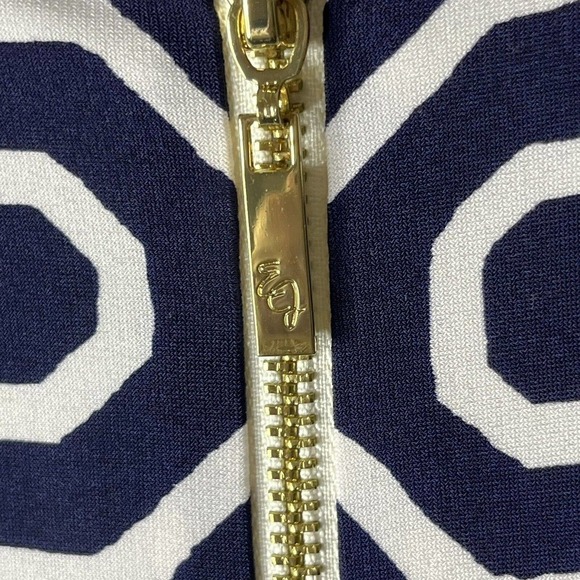 Eliza J Women's Size 8 Shift Sheath Dress Geometric Print Lined Black White Pink - Picture 8 of 10